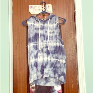 Tyedye hooded shirt with front pocket